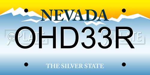 OHD33R Nevada License Plate