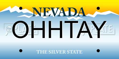 OHHTAY Nevada License Plate