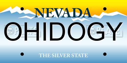 OHIDOGY Nevada License Plate