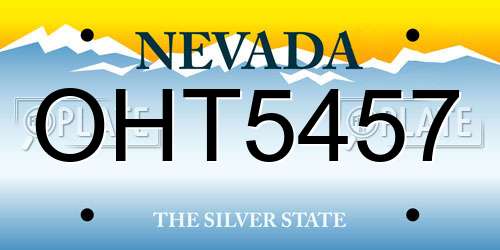 OHT5457 Nevada License Plate