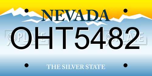 OHT5482 Nevada License Plate