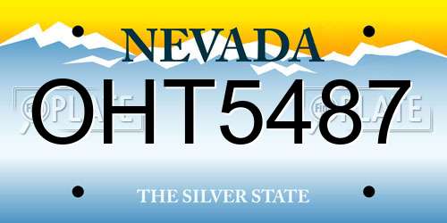 OHT5487 Nevada License Plate