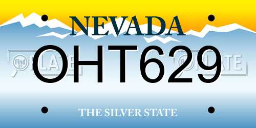 OHT629 Nevada License Plate