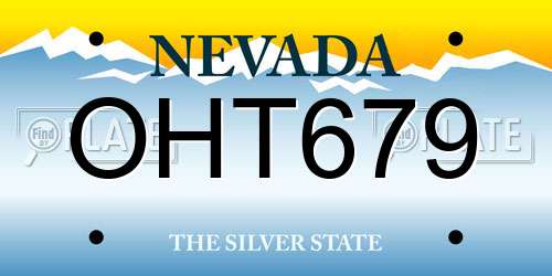 OHT679 Nevada License Plate