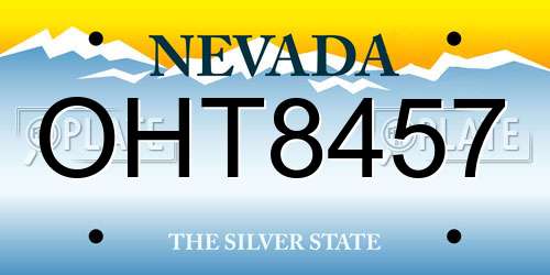 OHT8457 Nevada License Plate