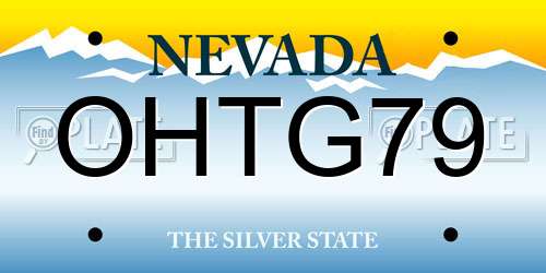 OHTG79 Nevada License Plate