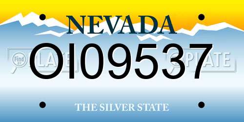 OI09537 Nevada License Plate
