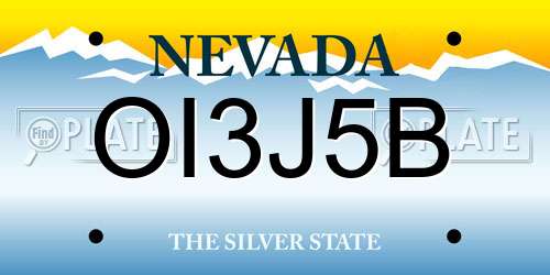 OI3J5B Nevada License Plate