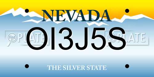 OI3J5S Nevada License Plate