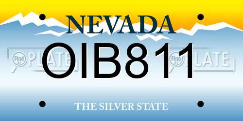 OIB811 Nevada License Plate