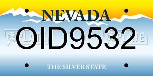 OID9532 Nevada License Plate