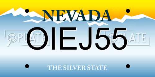 OIEJ55 Nevada License Plate