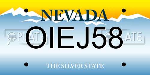 OIEJ58 Nevada License Plate
