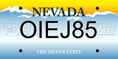OIEJ85 Nevada License Plate