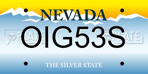 OIG53S Nevada License Plate