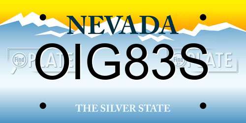 OIG83S Nevada License Plate