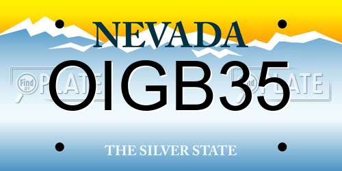 OIGB35 Nevada License Plate