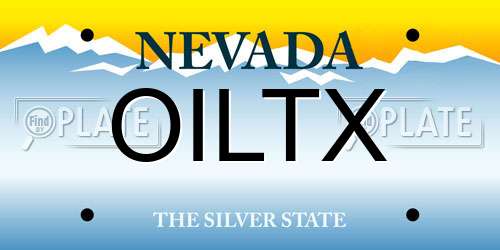 OILTX Nevada License Plate