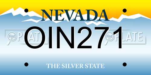 OIN271 Nevada License Plate