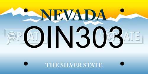 OIN303 Nevada License Plate