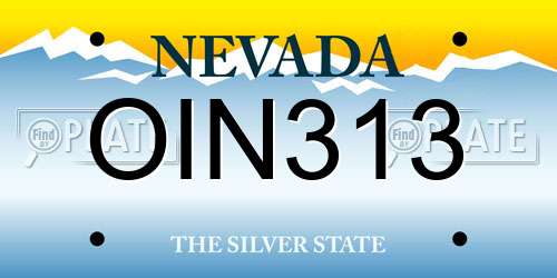 OIN313 Nevada License Plate