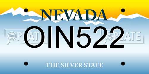 OIN522 Nevada License Plate