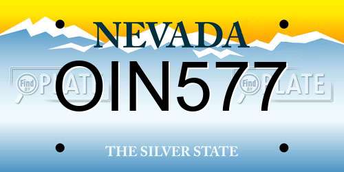 OIN577 Nevada License Plate