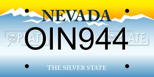 OIN944 Nevada License Plate
