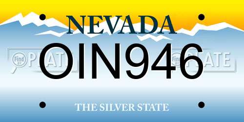 OIN946 Nevada License Plate