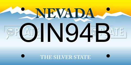 OIN94B Nevada License Plate