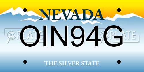 OIN94G Nevada License Plate
