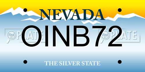 OINB72 Nevada License Plate