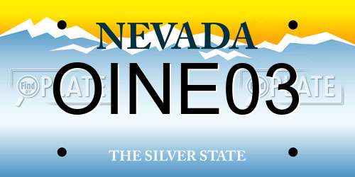 OINE03 Nevada License Plate