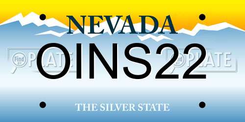 OINS22 Nevada License Plate
