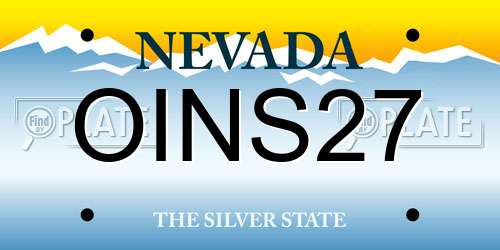 OINS27 Nevada License Plate