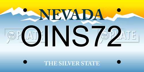 OINS72 Nevada License Plate