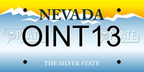 OINT13 Nevada License Plate