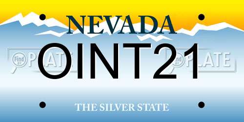 OINT21 Nevada License Plate