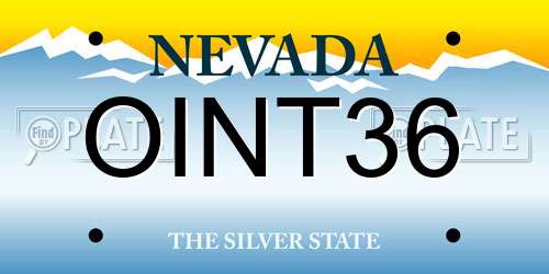 OINT36 Nevada License Plate