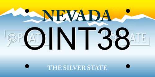OINT38 Nevada License Plate