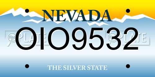 OIO9532 Nevada License Plate