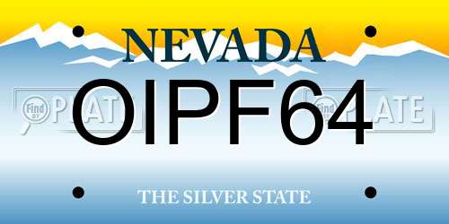 OIPF64 Nevada License Plate