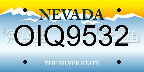 OIQ9532 Nevada License Plate