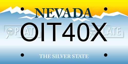 OIT40X Nevada License Plate