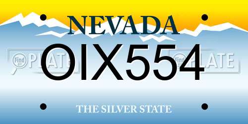 OIX554 Nevada License Plate