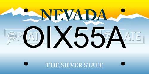 OIX55A Nevada License Plate