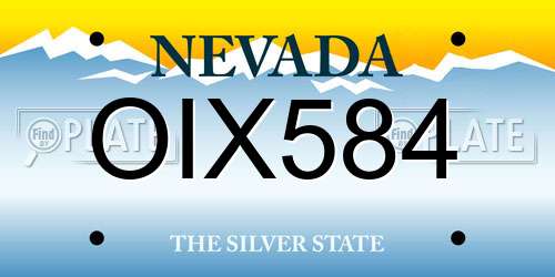 OIX584 Nevada License Plate