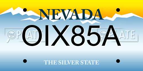 OIX85A Nevada License Plate