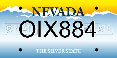 OIX884 Nevada License Plate