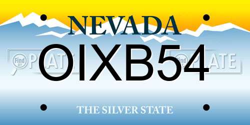 OIXB54 Nevada License Plate